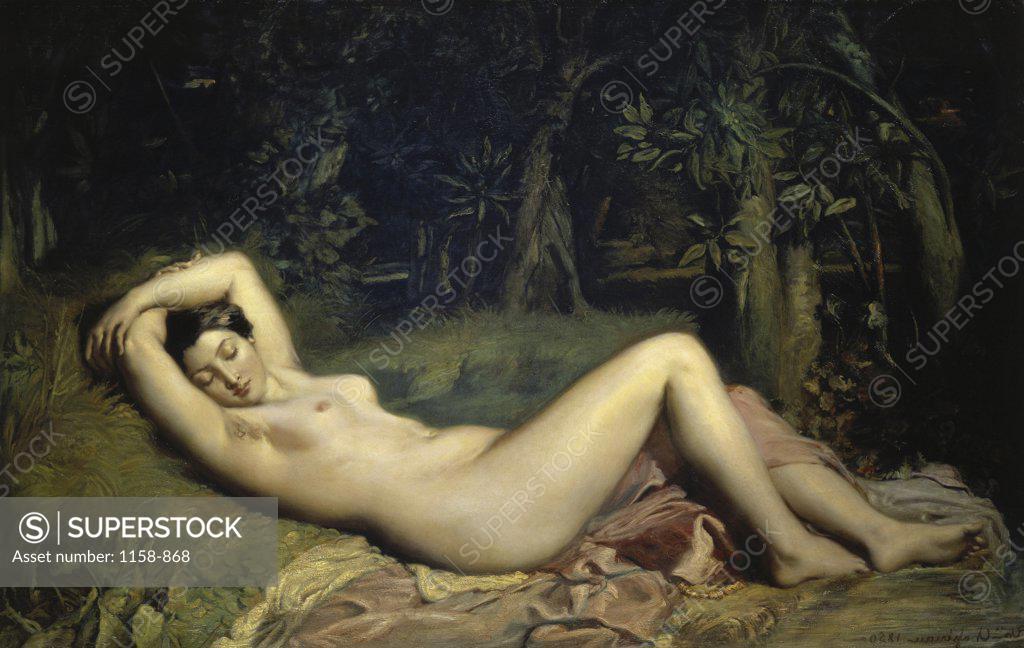 Stock Photo: 1158-868 Sleeping Nymph  (Nymphe Endormie)  Theodore Chasseriau (1819-1856/French)  Musee Calvet, Avignon  