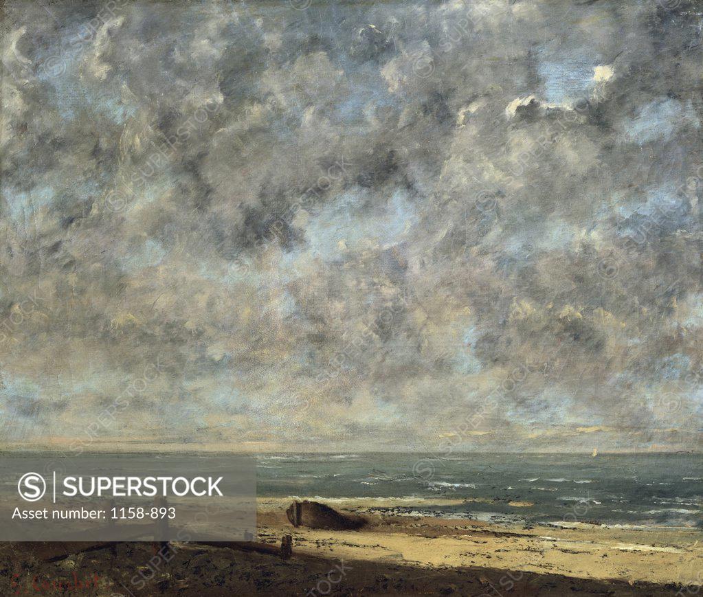 Stock Photo: 1158-893 The Sea Gustave Courbet (1819-1877 French) Musee des Beaux-Arts, Caen, France 