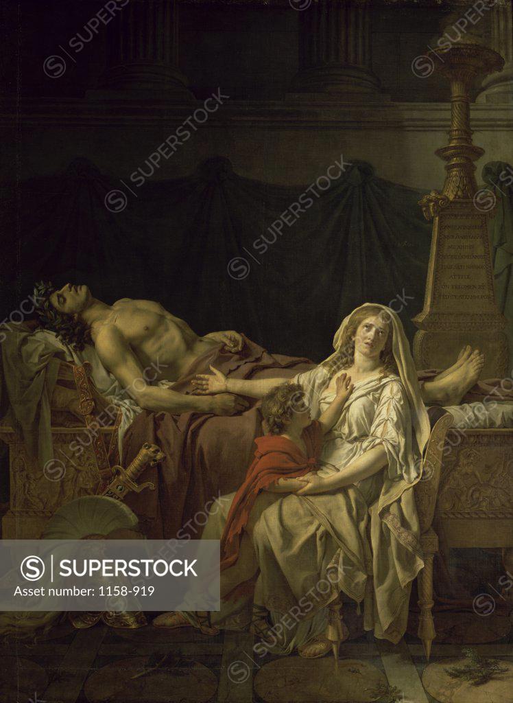 Stock Photo: 1158-919 The Suffering of Andromache  (La douleur d' Andromaque) 1783  Jacques-Louis David (1748-1825/French)  Musee du Louvre, Paris 