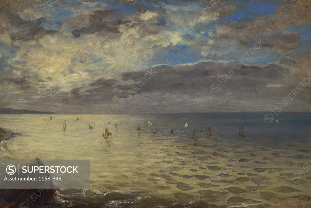 Stock Photo: 1158-948 The Dieppe Sea  Eugene Delacroix (1798-1863/French)  Musee du Louvre, Paris 