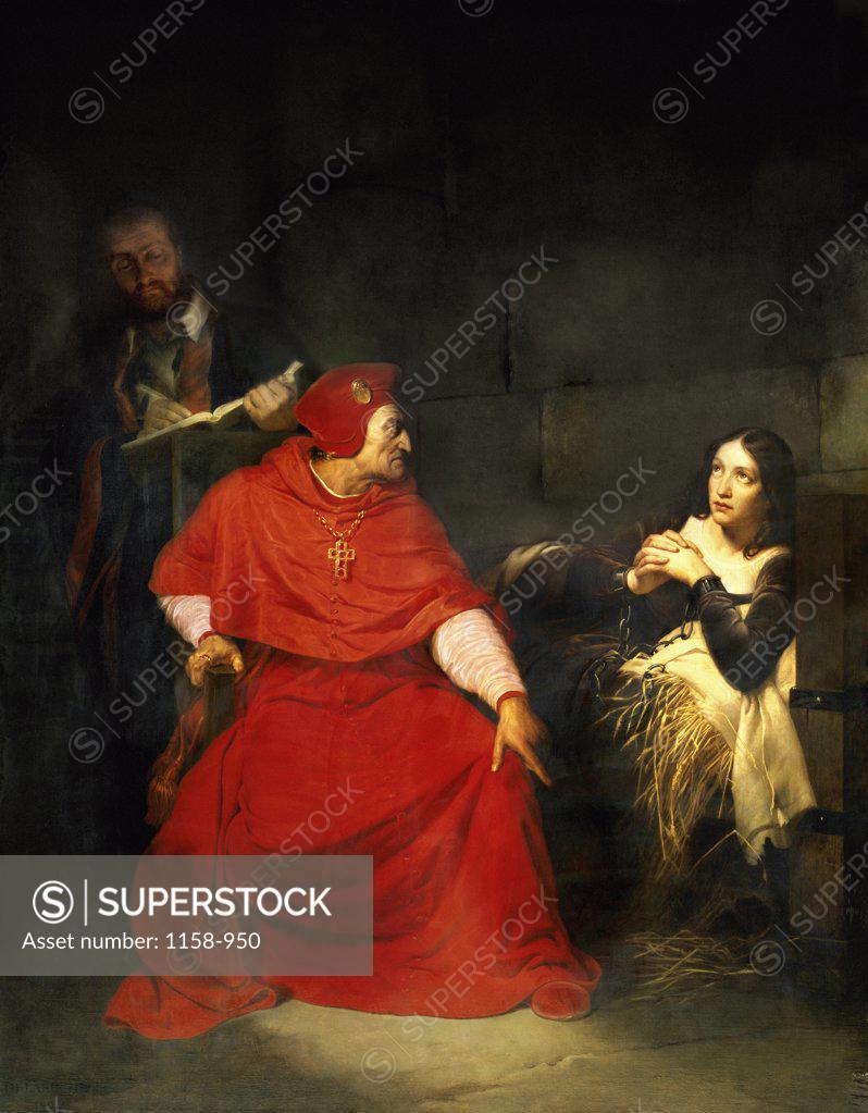 Stock Photo: 1158-950 Joan of Arc and the Cardinal of Winchester 1824  Paul Delaroche (1797-1856/French)  Musee des Beaux-Arts, Rouen 