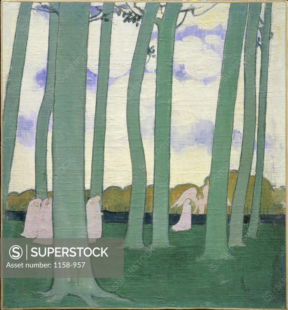 Stock Photo: 1158-957 The Beech Trees of Kerdual by Maurice Denis, 1893, 1870-1943