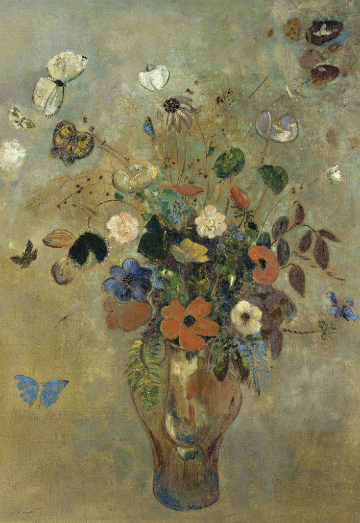 Bouquet of Flowers with Butterflies  Odilon Redon (1840-1916/French)  Private Collection Bloch, Santa Monica, California 