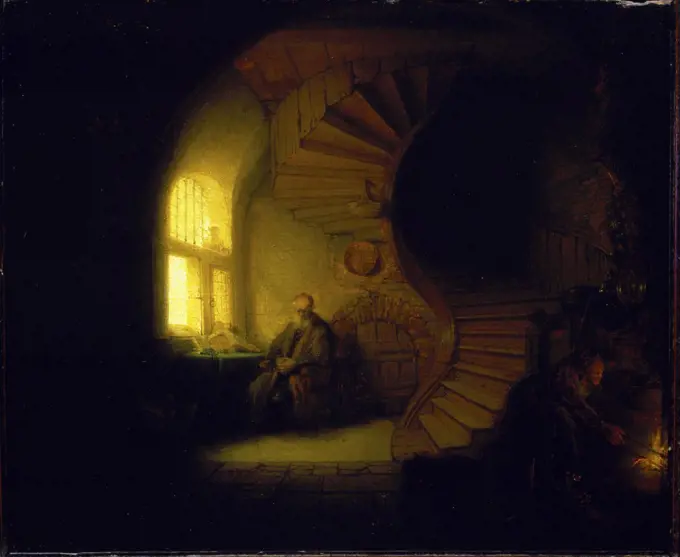 Philosopher in Meditation 1632 Rembrandt Harmensz van Rijn (1606-1669/Dutch) Musee du Louvre, Paris 