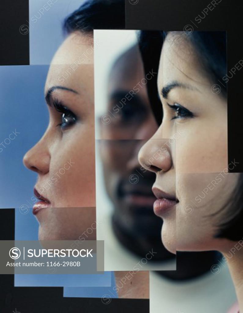 Stock Photo: 1166-2980B Montage of young people's faces