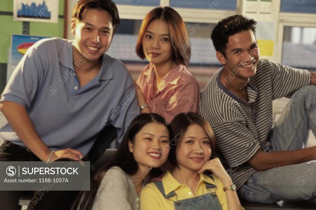 Stock Photo: 1188-1057A Portrait of a group of teenagers smiling