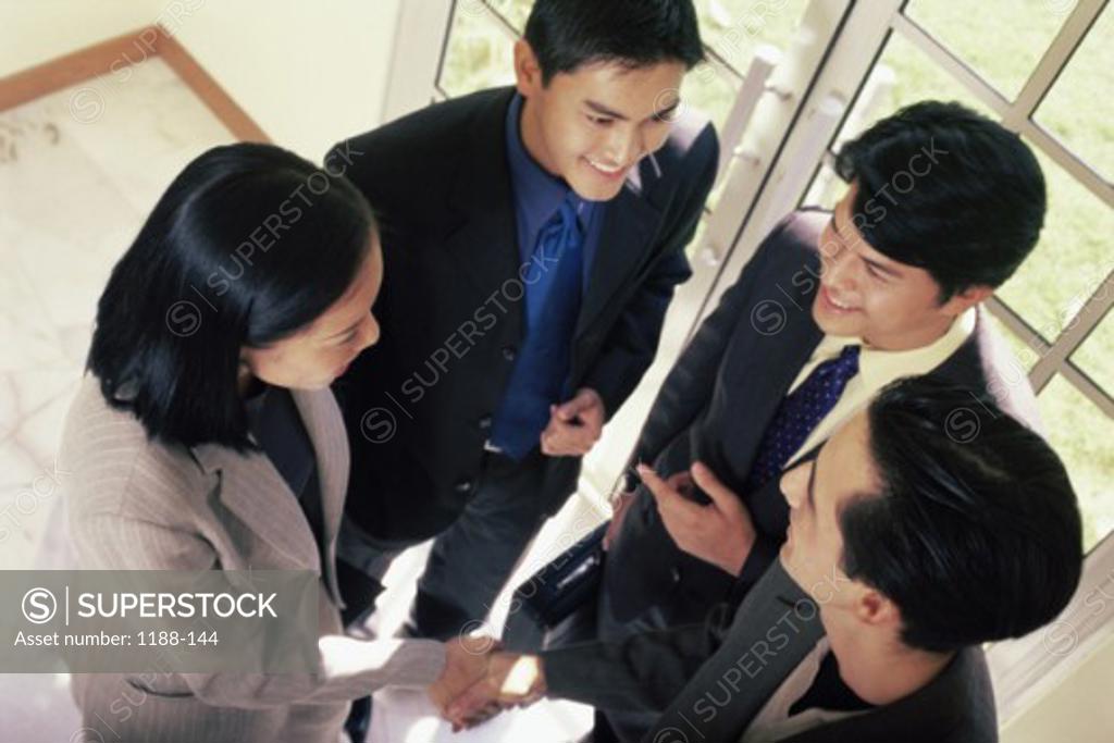 Stock Photo: 1188-144 High angle view of business executives shaking hands
