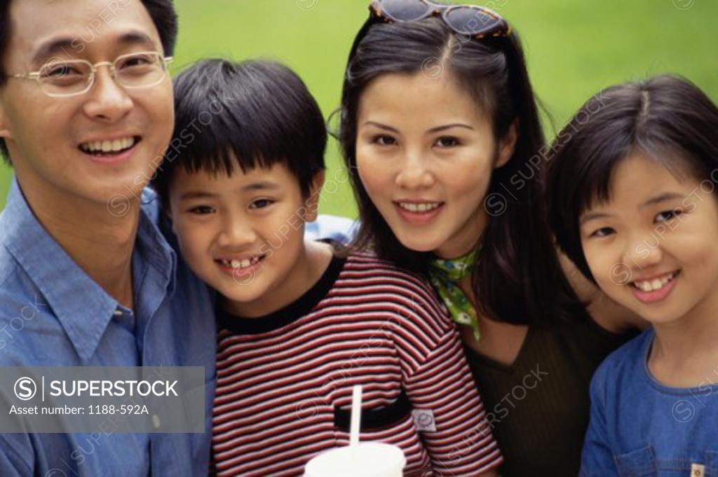 Stock Photo: 1188-592A Portrait of parents with their son and daughter
