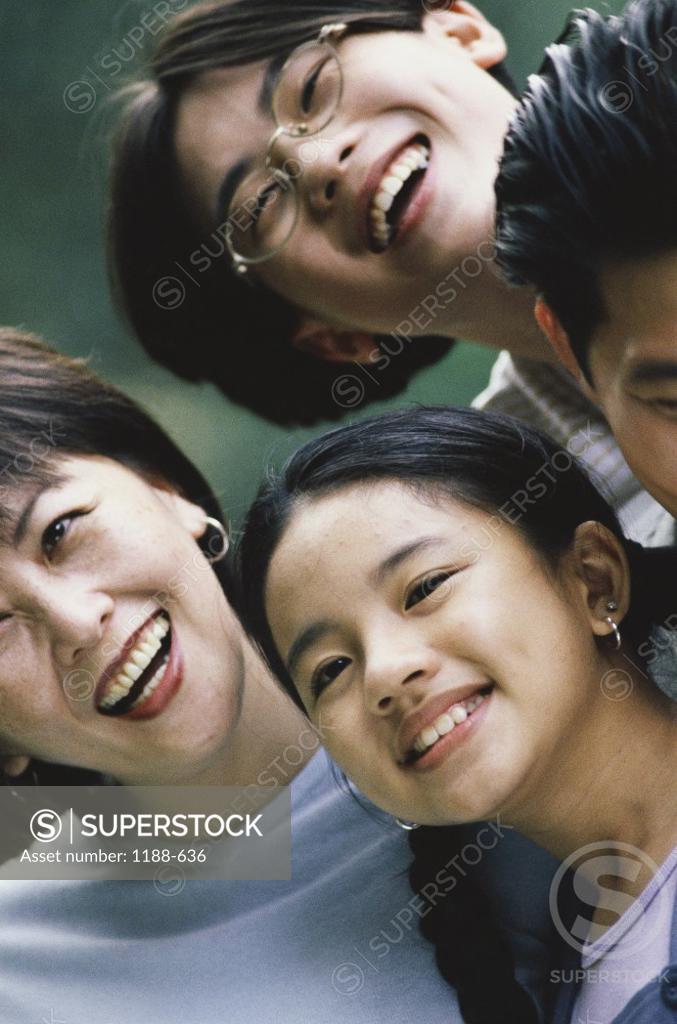 Stock Photo: 1188-636 Close-up of parents with their son and daughter