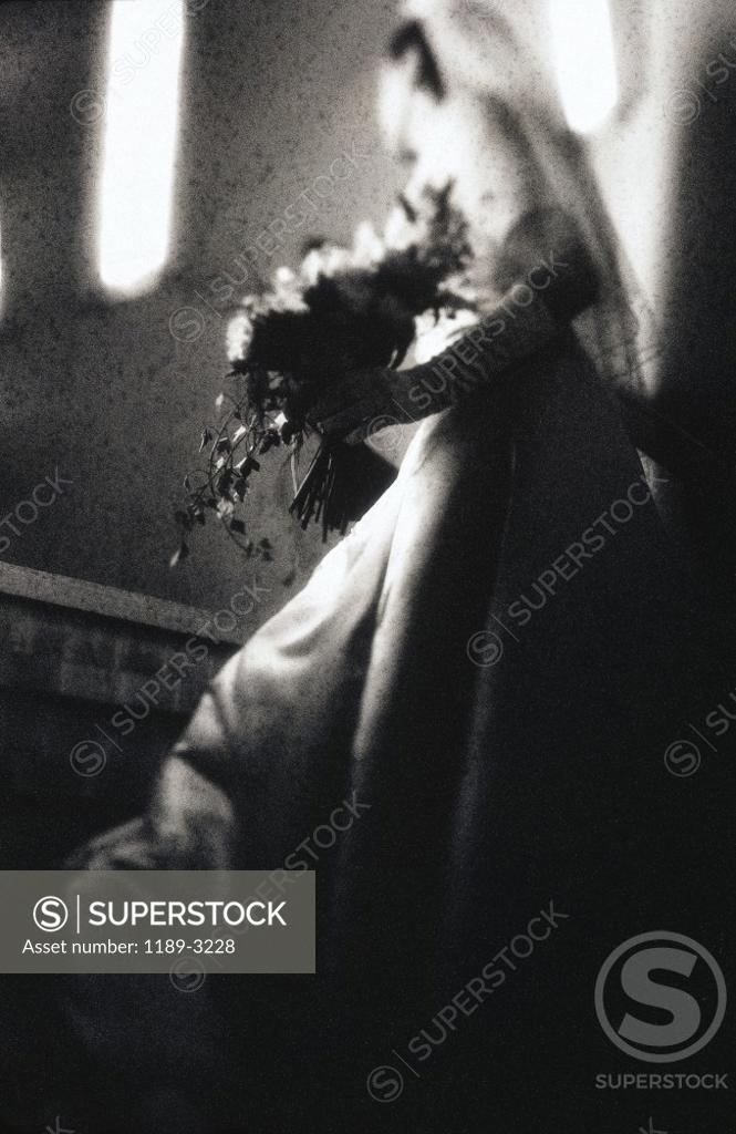 Stock Photo: 1189-3228 Low angle view of a bride on a staircase
