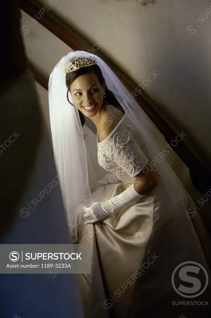 High angle view of a bride