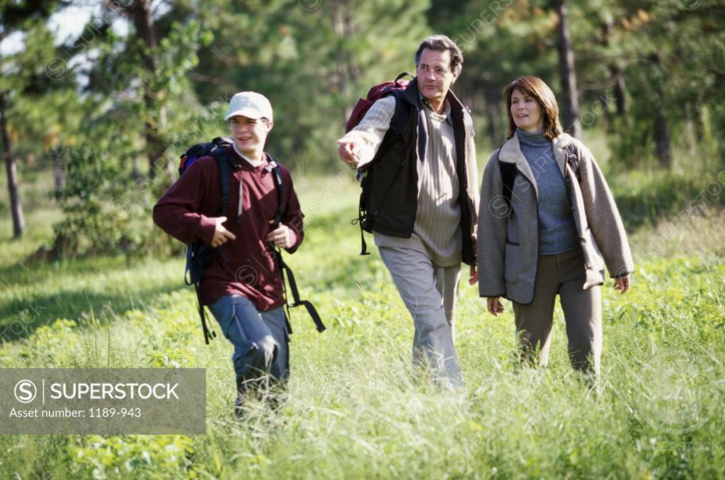 Stock Photo: 1189-943 Parents hiking with their son