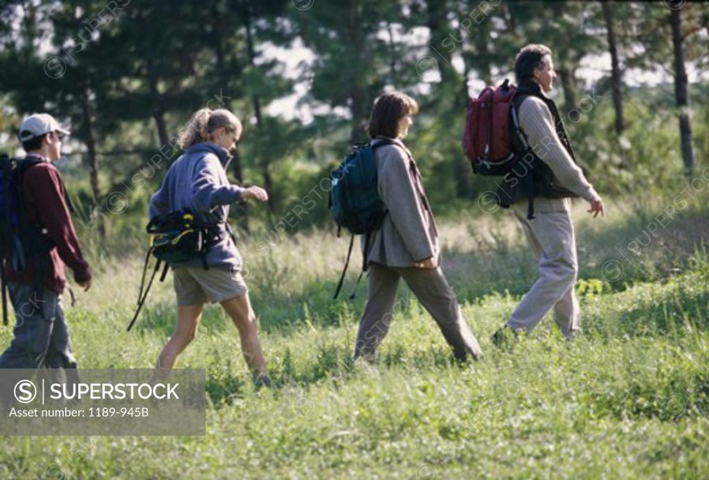 Stock Photo: 1189-945B Family hiking in the wilderness