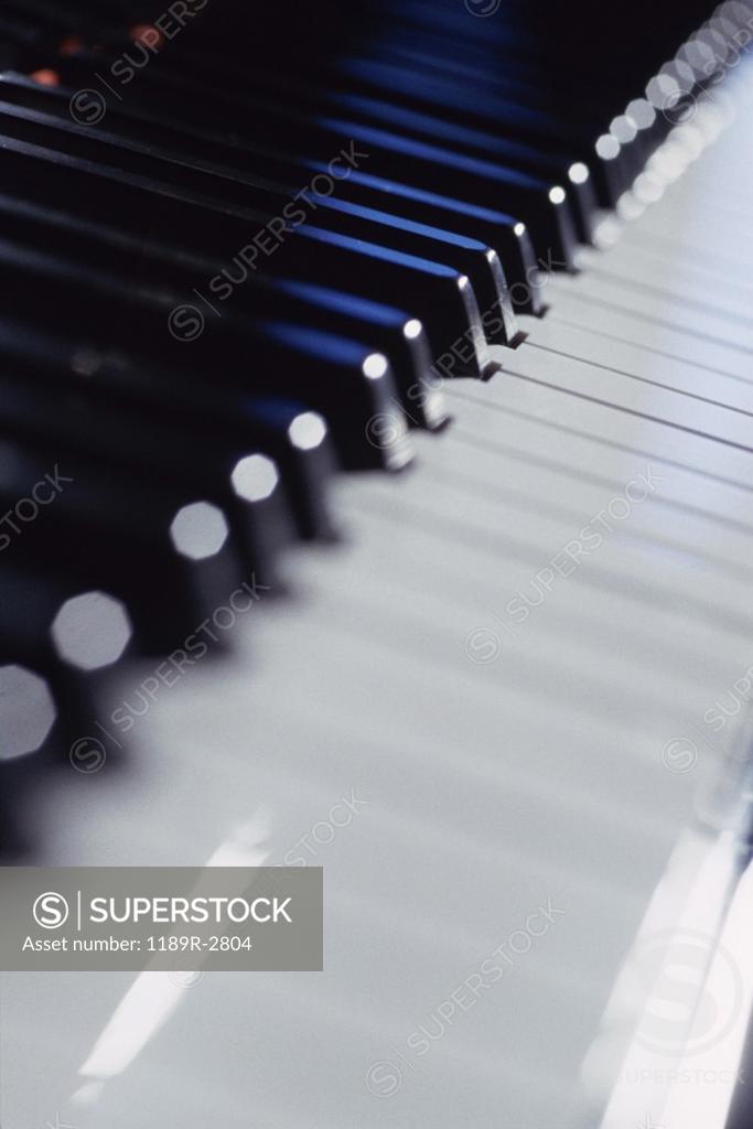 Stock Photo: 1189R-2804 Close-up of the keys of a piano