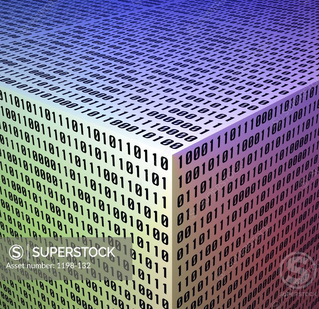 Stock Photo: 1198-132 Binary code on a cube