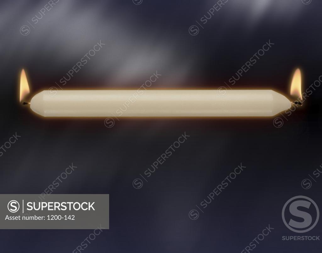 Stock Photo: 1200-142 Candle burning at both ends