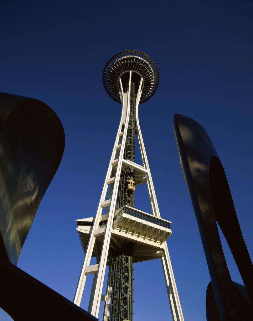 Low angle view of a tower, Space Needle, Seattle, Washington, USA