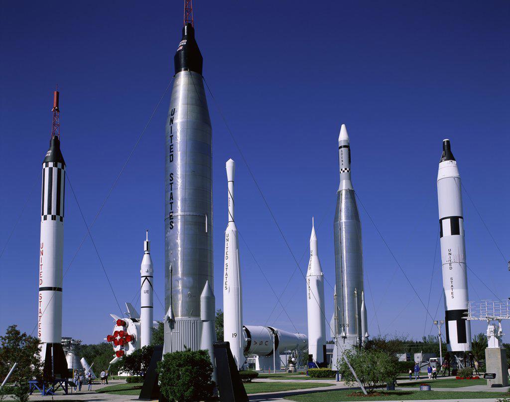 Rockets in a rocket garden, Kennedy Space Center, Cape Canaveral, Florida, USA