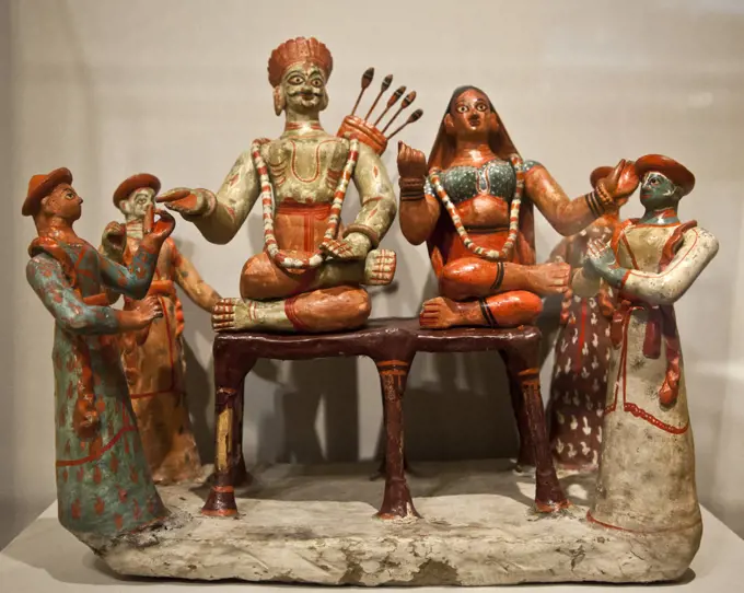 Ceramics Hindu statues at the Peabody Essex Museum, Salem, Massachusetts, USA
