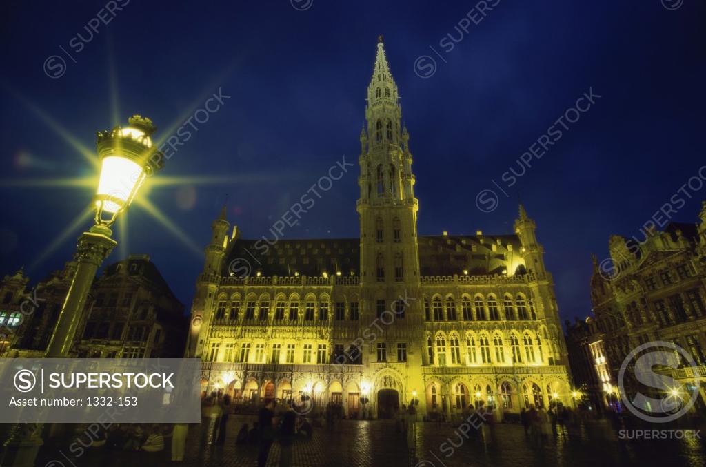 Stock Photo: 1332-153 Town Hall Grand Place Brussels Belgium