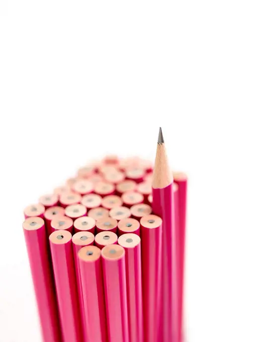 Pencils, one different inside the group.