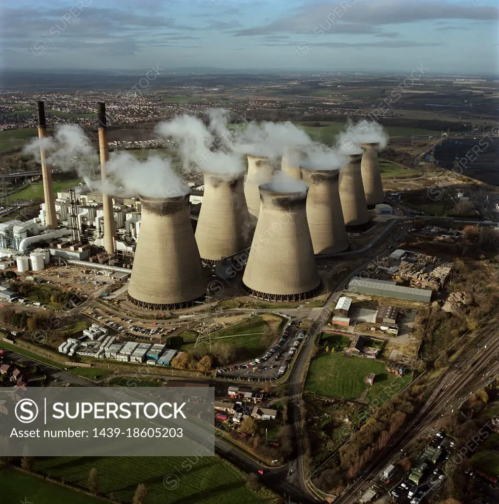 UK, North Yorkshire, Aerial view of Drax Power Station