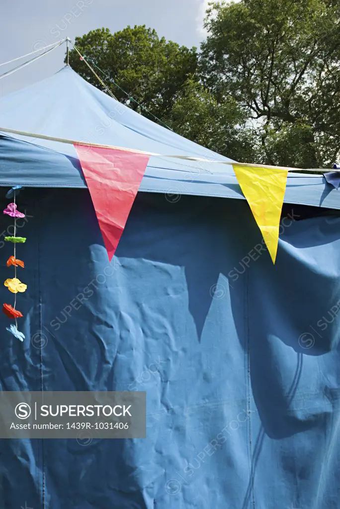 Bunting on a marquee