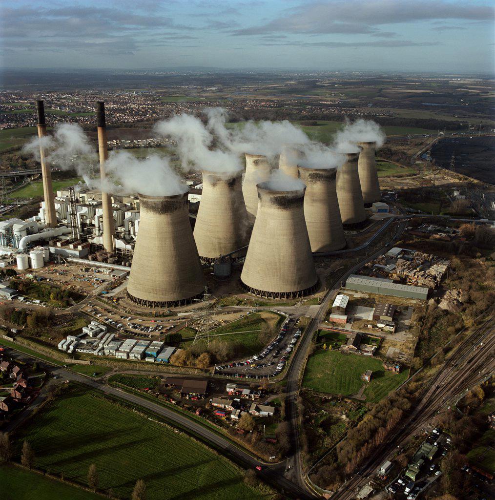 UK, North Yorkshire, Aerial view of Drax Power Station