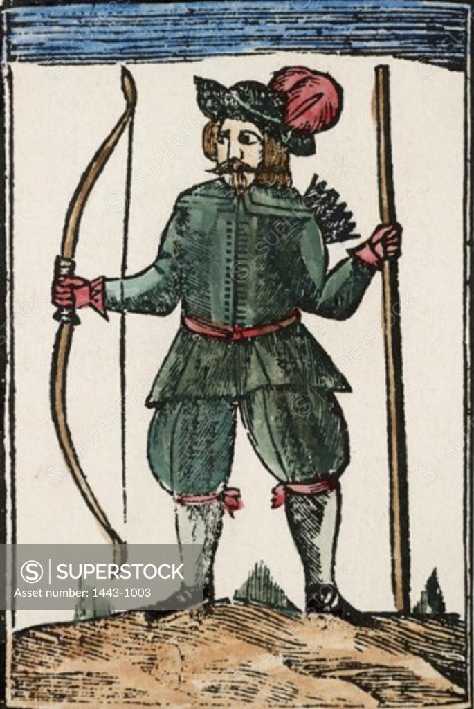 Stock Photo: 1443-1003 Robin Hood ca. 1600 Artist Unknown  Woodcut print