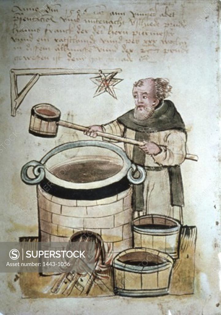 Stock Photo: 1443-1056 Beer Brewer from Nuremburg 1496 Artist Unknown Drawing Germanisches Nationalmuseum, Nuremberg, Germany
