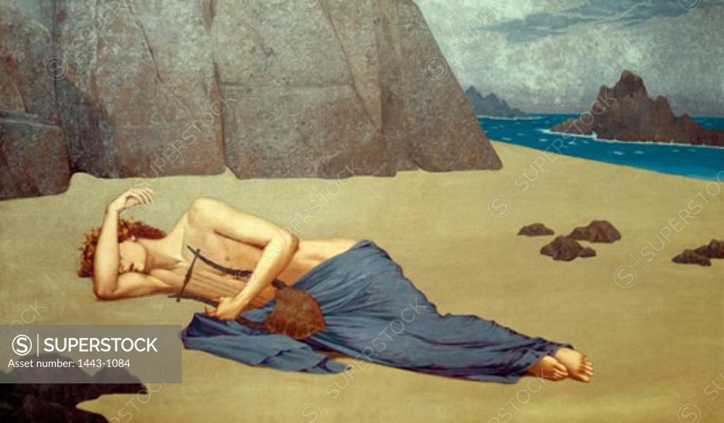 Stock Photo: 1443-1084 Orpheus' Lamentation 1896 Alexandre Seon (1855-1917 French) Oil on canvas Musee d'Orsay, Paris, France