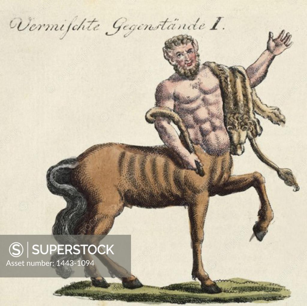 Stock Photo: 1443-1094 The Centaur 1792 F. J. Bertuch Copper engraving Collection of Archiv for Kunst & Geschichte, Berlin, Germany