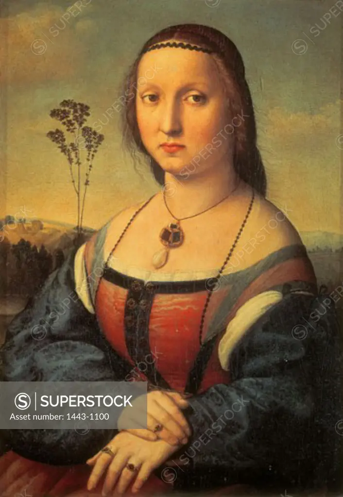 Maddalena Doni  1506 Raphael (1483-1520 Italian) Oil on wood Palatine Gallery, Palazzo Pitti, Florence, Italy