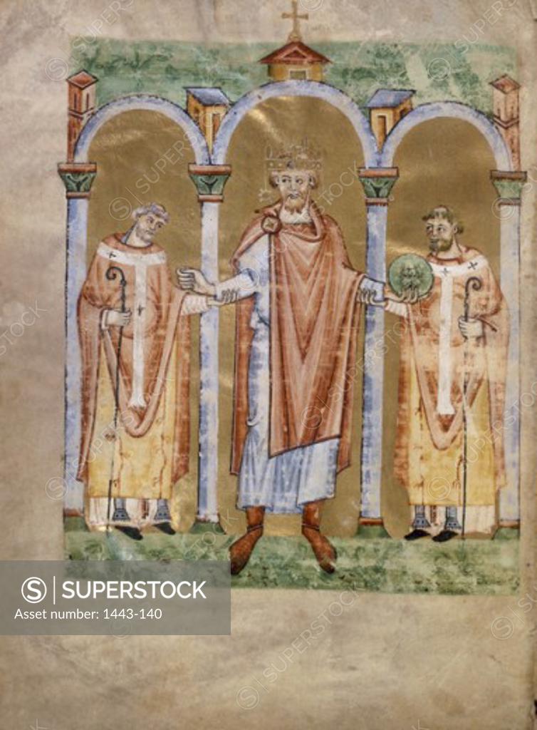 Stock Photo: 1443-140 Henry II (973-1024) Artist Unknown Manuscript Abbey of Seeon, Bavaria, Germany