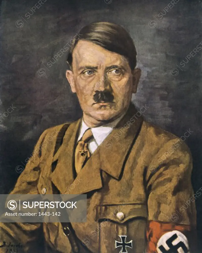 Portrait of Adolf Hitler in Party Uniform with Swastika Armband 1933 B. Jacobs