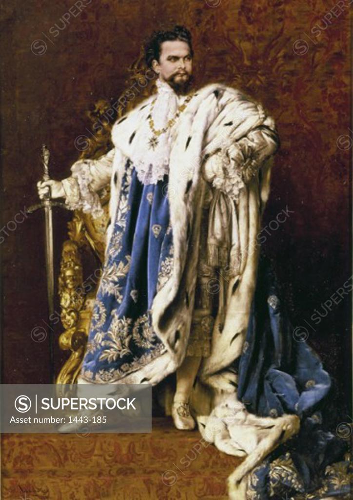 Stock Photo: 1443-185 Ludwig II of Bavaria as Grand Master of the Order of the Knights of St. George  1887 Gabriel Schachinger (1850-1912 German) Bayerische Verwaltung der Staatlichen Schloss, Garten & Seen, Munich, Germany