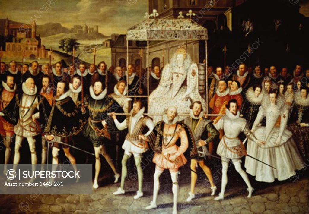 Stock Photo: 1443-261 Elizabeth I at Whitehall ca. 1580 Robert  Peake I (ca.1551-1619 British)