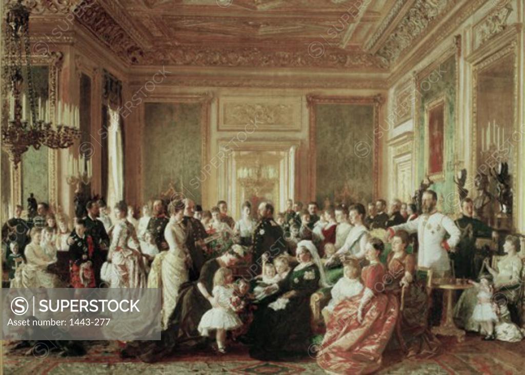 Stock Photo: 1443-277 Queen Victoria & Family at the Anniversary of Her Reign  1887 Laurits Regner Tuxen (1853-1927 Danish) Oil on canvas