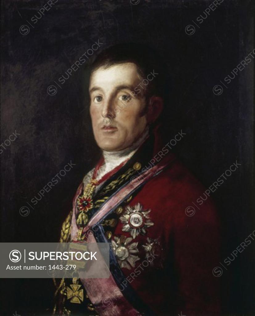 Stock Photo: 1443-279 Duke of Wellington   1812 Francisco Goya y Lucientes (1746-1828 Spanish)  Oil on wood panel National Portrait Gallery, London, England