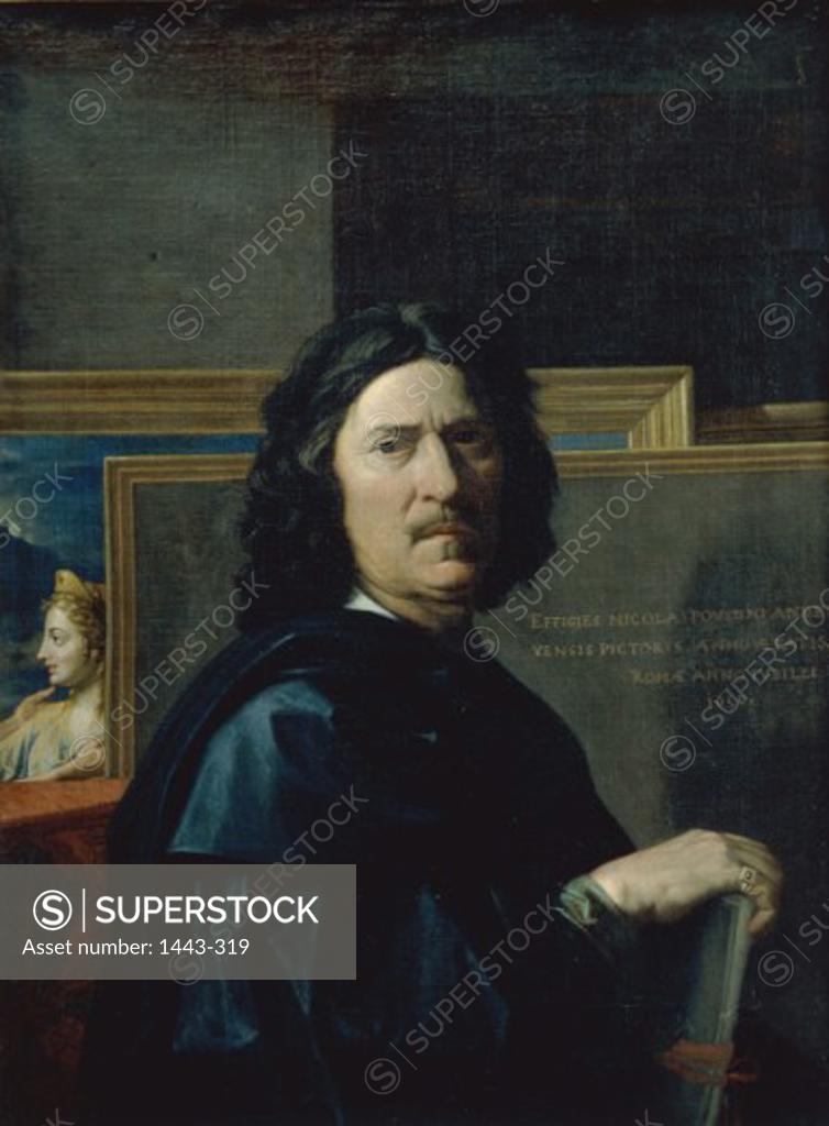 Stock Photo: 1443-319 Self Portrait  1649 Nicolas Poussin (1594-1665 French)
