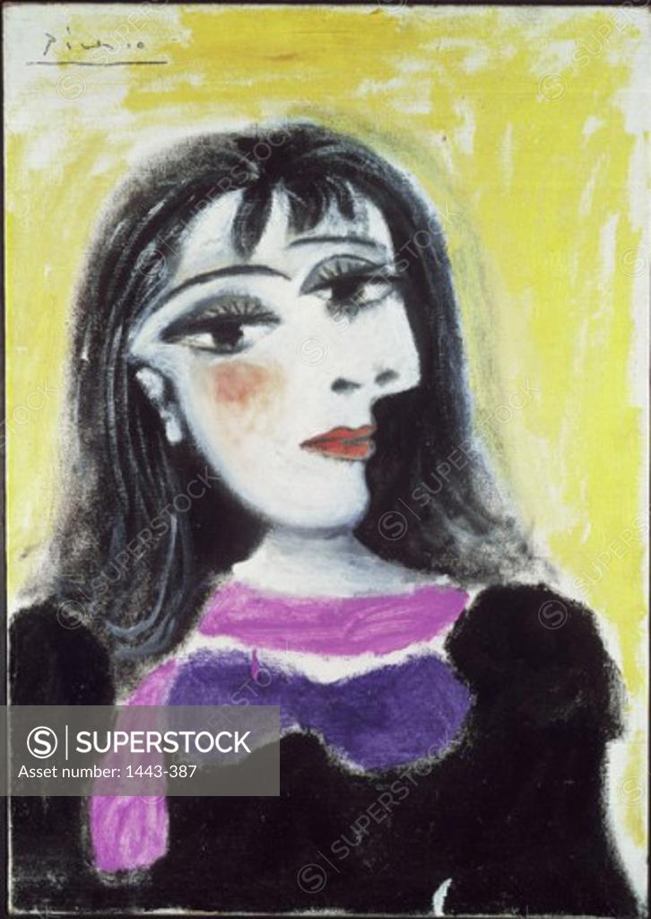 Stock Photo: 1443-387 Portrait of Dora Maar  1937 Pablo Picasso (1881-1973 Spanish) Oil on canvas Musee Picasso, Paris, France