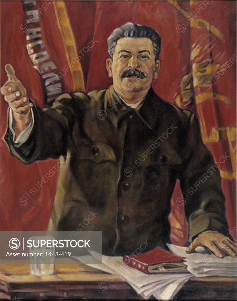 Stock Photo: 1443-419 Stalin 1953-54 Aleksandr Mikhailov Gerasimov (1881-1963 Russian) Oil on fiberboard German Historical Museum, Berlin, Germany