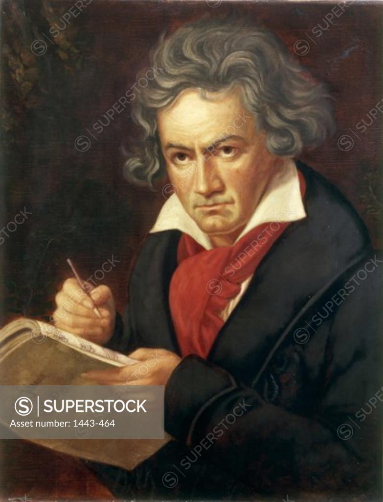 Stock Photo: 1443-464 Beethoven While Composing the Missa Solemnis  1819 Joseph Karl Stieler (1781-1853 German) Painting