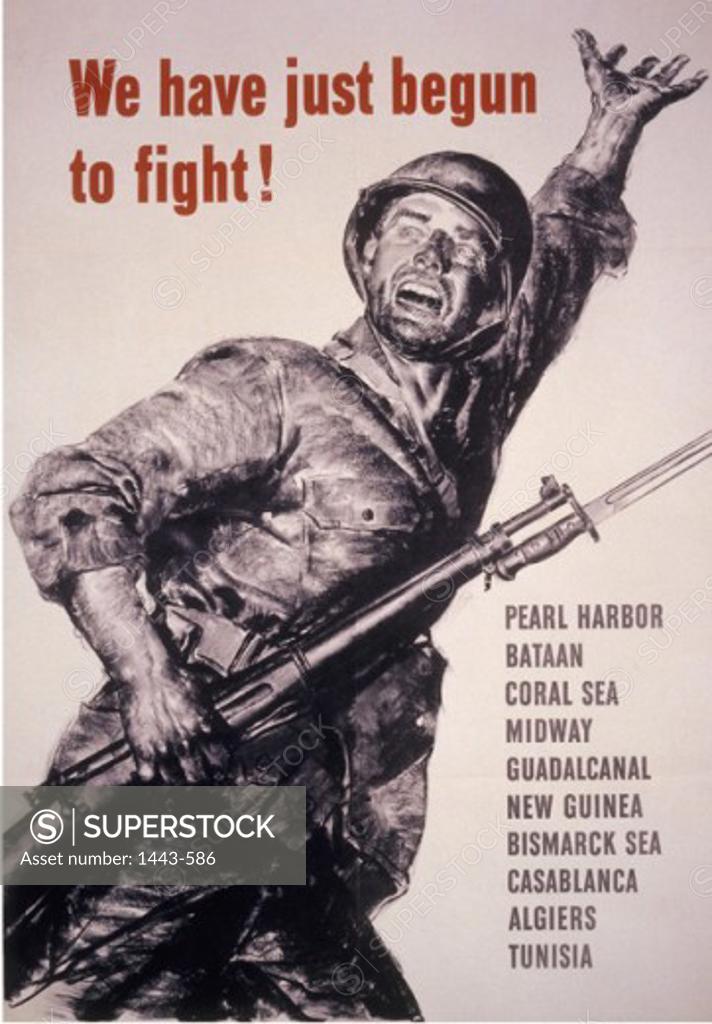 Stock Photo: 1443-586 We Have Just Begun to Fight!  1943 Artist Unknown Poster