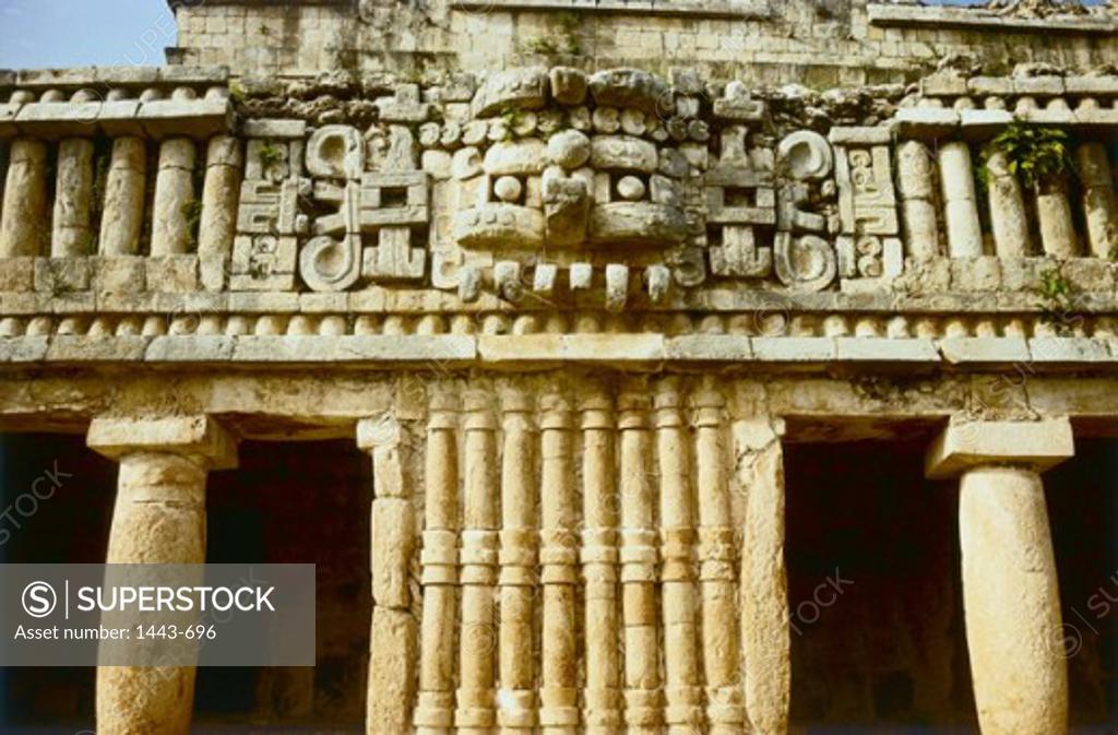 Stock Photo: 1443-696 Low angle view of the ruins of a palace, Sayil (Mayan), Mexico