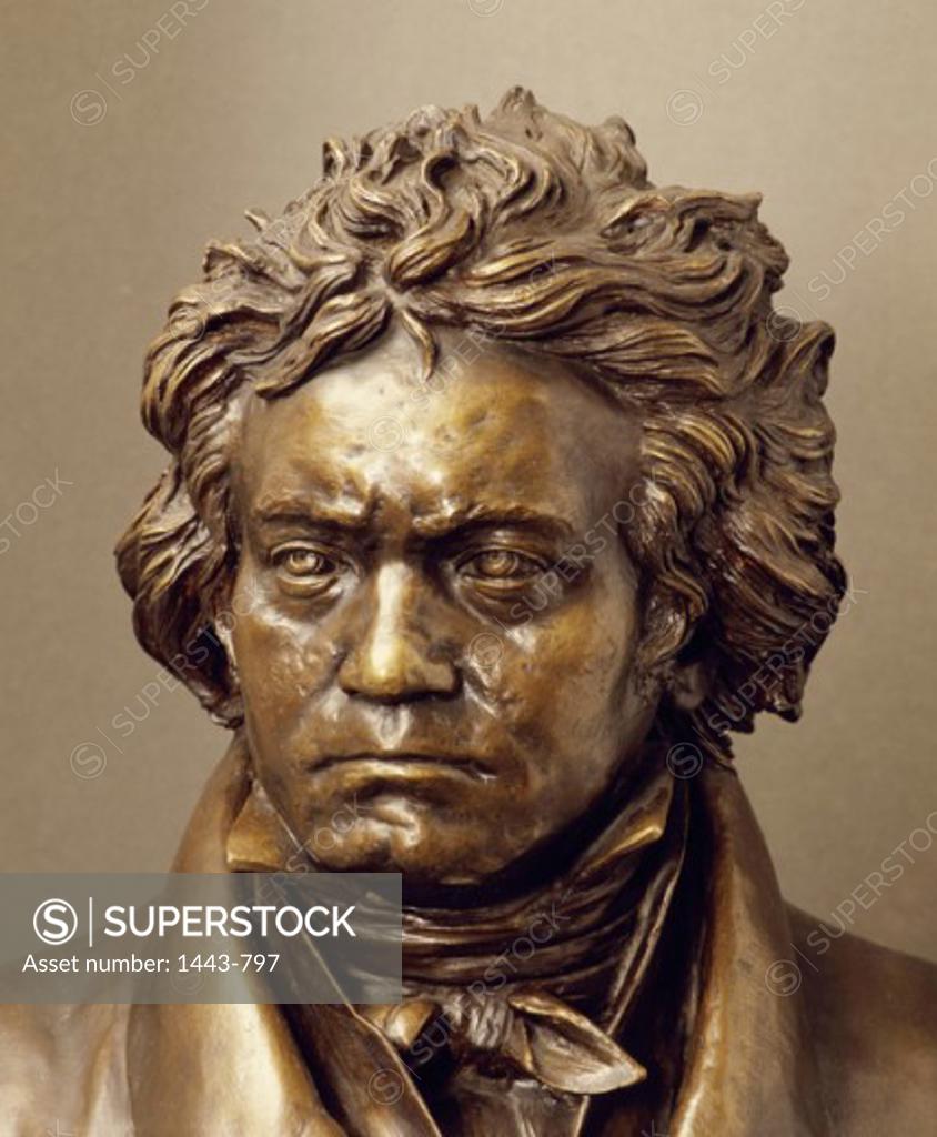 Stock Photo: 1443-797 Bust of Ludwig van Beethoven ca. 1890 Gustav Landgrebe (1837-1899) Bronze Collection of Archiv for Kunst & Geschichte, Berlin, Germany