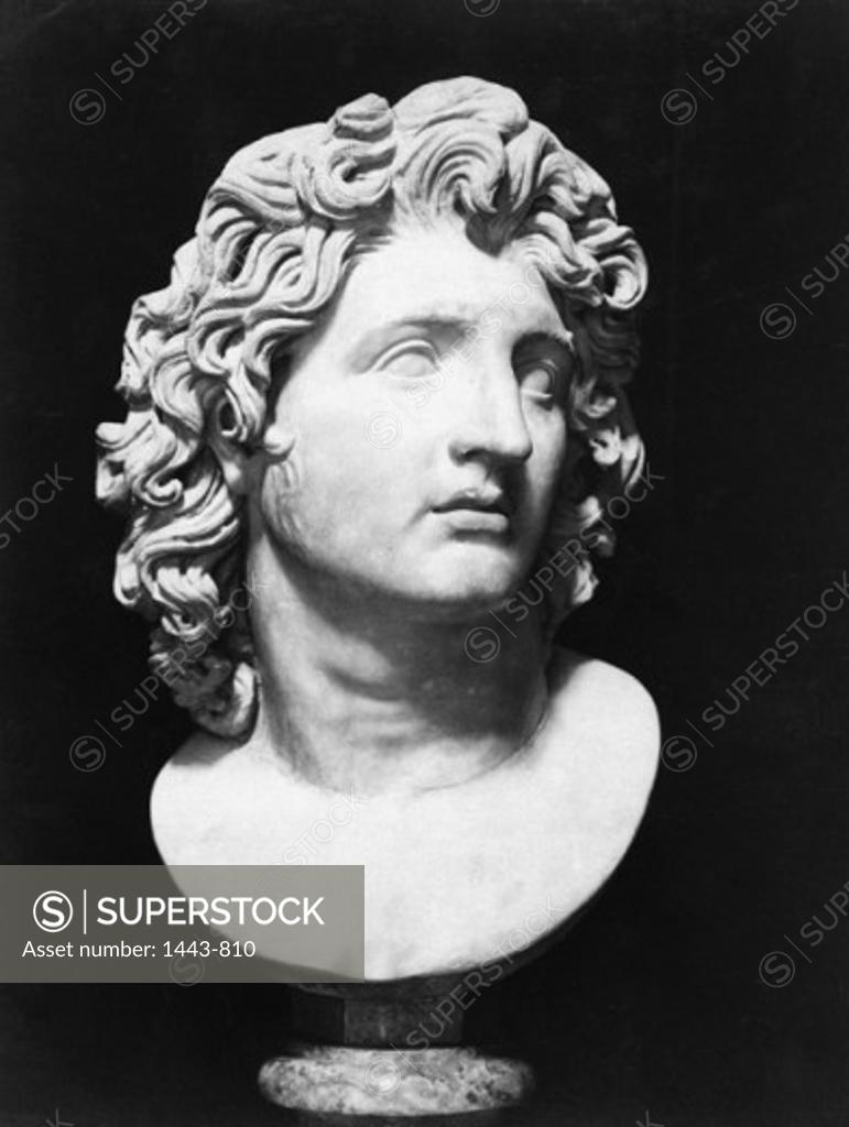 Stock Photo: 1443-810 Alexander the Great Portrait Bust Artist Unknown  Marble Museo Capitolino, Rome, Italy