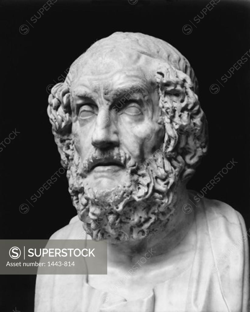Stock Photo: 1443-814 Bust of Homer Artist Unknown Marble Museo Archeologico Nazionale, Naples, Italy
