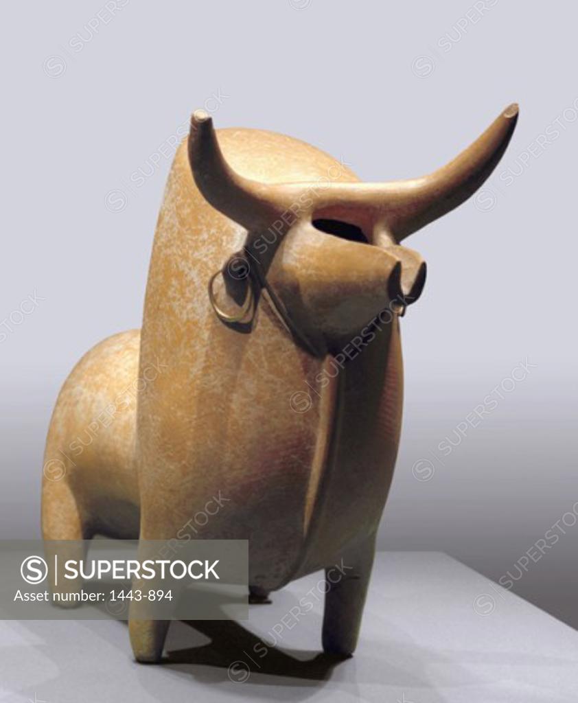 Stock Photo: 1443-894 Vessel in the Form of a Bull-Gilan, Iran  Artist Unknown  National Museum, Tehran, Iran