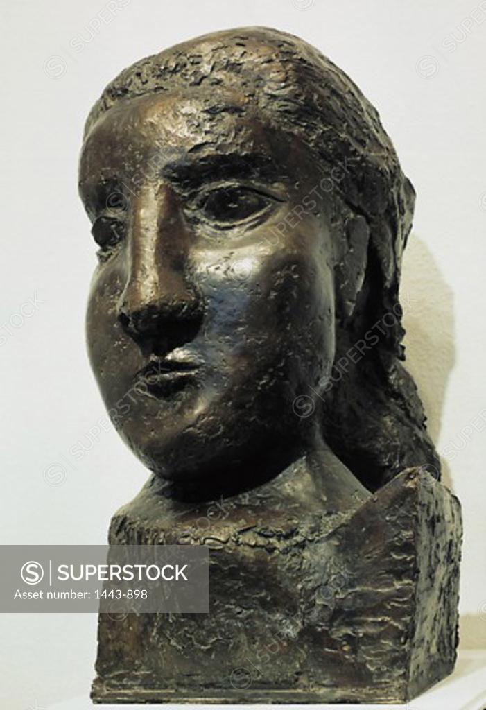 Stock Photo: 1443-898 Head of a Woman (Dora Maar)  1941 Pablo Picasso (1881-1973 Spanish)  Bronze Gallery Jan Krugier, Marina Picasso Coll, Geneva, Switzerland